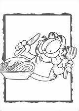 Knife Garfield Coloring Pages Fork Use Color Supercoloring Printable Book Popular sketch template