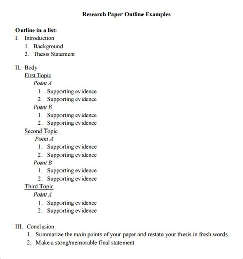 paper outline samples   ms word