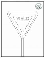 Coloring Sign Pages Traffic Stop Yield Kids Road Signs Color Activities sketch template
