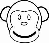 Monkey Coloring Pages Print Face sketch template