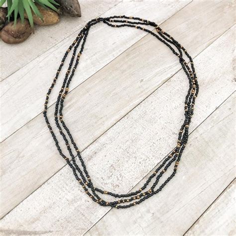 maria infinity necklace black gold