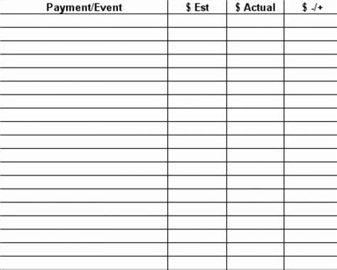 blank  column worksheet template fresh