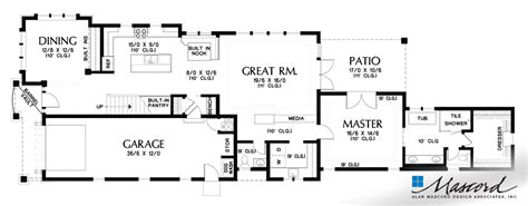 main floor plan  mascord plan   olympus extensive amenities packed   narrow