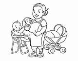 Babysitter Nanny Disegno Desenho Acolore Professioni Mestieri Profissoes Dibuixos Stampare Dibuix sketch template