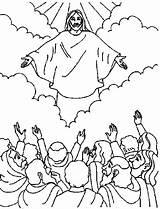 Hemelvaart Ascension Kleurplaten Jezus Wielkanoc Kolorowanki Kleurplaat Religijne Dzieci Zondagsschool Bijbelknutselwerk Bezoeken Bijbel Knutselen sketch template