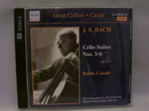 great cellist js bach cello suites nos 1 6 pablo casals audio 2 cd new