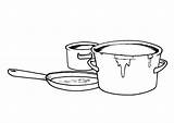 Pots Pans Coloring Colorear Para Large Pages sketch template