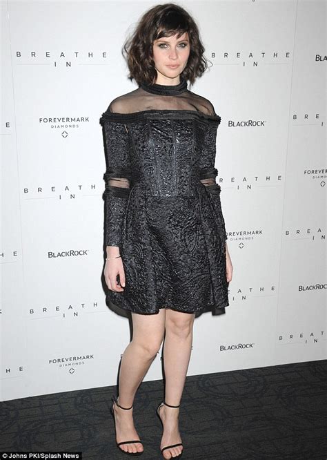 felicity jones sports an unusual take on lbd at breathe in premiere daily mail online