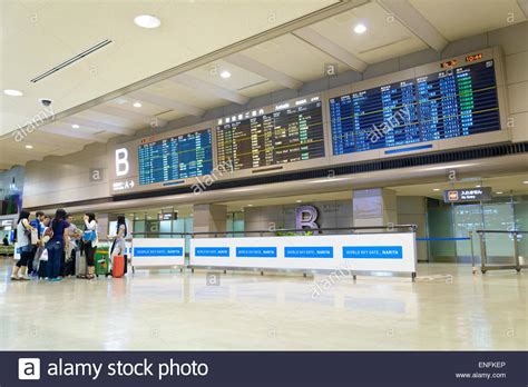 Arrivals Board At Narita Airport Near Tokyo Japan