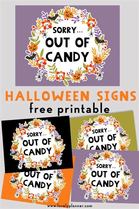 printable halloween   candy signs  decorate  porch