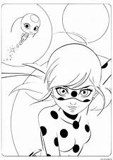 Miraculous Ladybug Tikki Coloring Marinette Pages Cute Print Printable sketch template