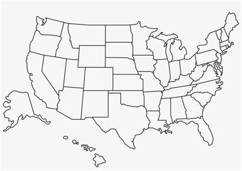 transparent outline   united states blank  map high