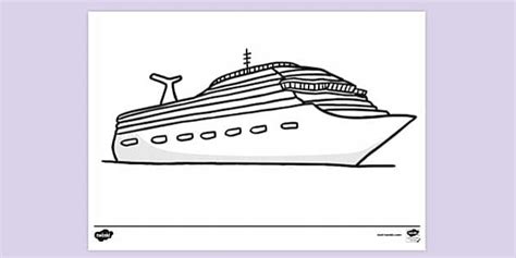 cruise ship colouring sheet teacher
