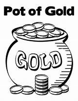 Gold Coloring Pot Pages Coins Rainbow Contain Getcolorings Getdrawings Printable sketch template