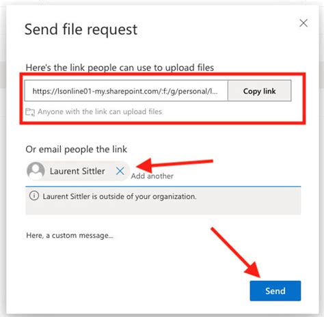 exploring  request files feature  onedrive