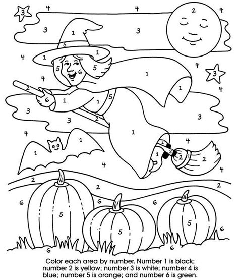 color  number halloween coloring page halloween worksheets