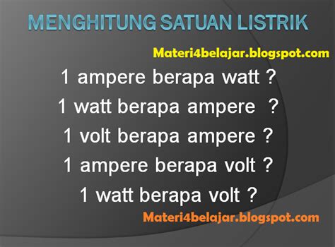 Satuan Watt Merupakan Satuan Dari –