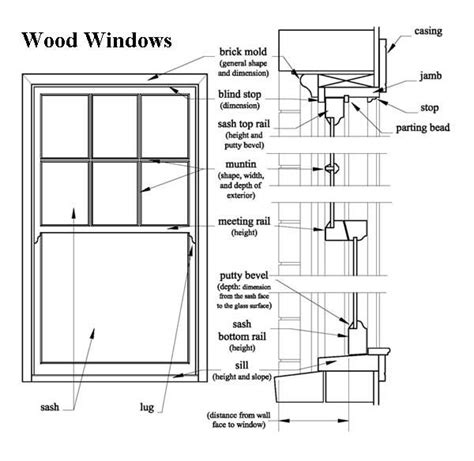 double hung window section anatomy pinterest window  house