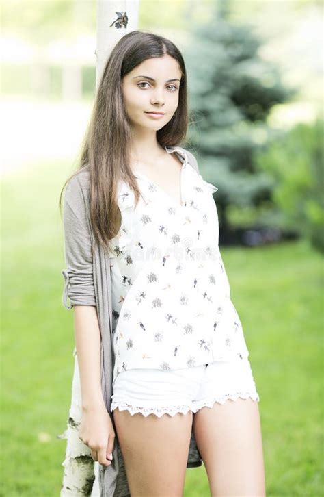 beautiful teen girl outdoor stock image image  cute casual