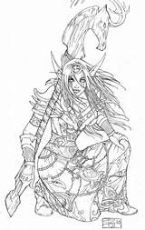 Warcraft Mmo Malvorlagen Erwachsene Overwatch Bleistift Malbuch Mythen Malen Druid Danieguto sketch template