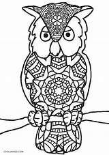 Owl Coloring Mandala Pages Printable Template Kids sketch template
