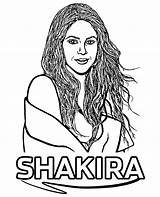 Shakira Coloring Color sketch template