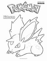 Coloring Nidoran Pokemon sketch template