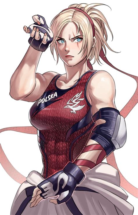 safebooru 1girl abs blonde hair blue eyes elbow pads fingerless