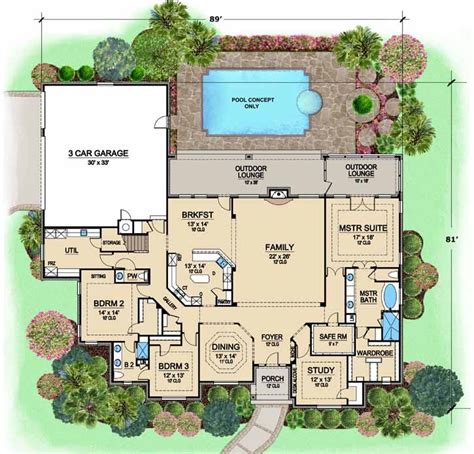 luxury style house plans  square foot home  story  bedroom    bath  garage