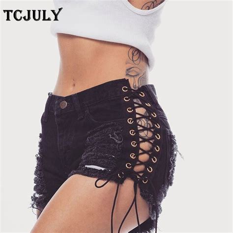 Buy Tcjuly America Hot Sexy Denim Shorts Hollow Out