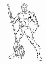 Aquaman Coloring Pages Wonder Underwater Adults Superhero Children sketch template