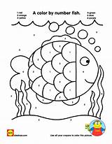 Fish Color Number Coloring Printable Pages Worksheets Numbers Printables Crafts Kids Rainbow Preschool Math Toys Counts Kindergarten Activity Alex Sheet sketch template