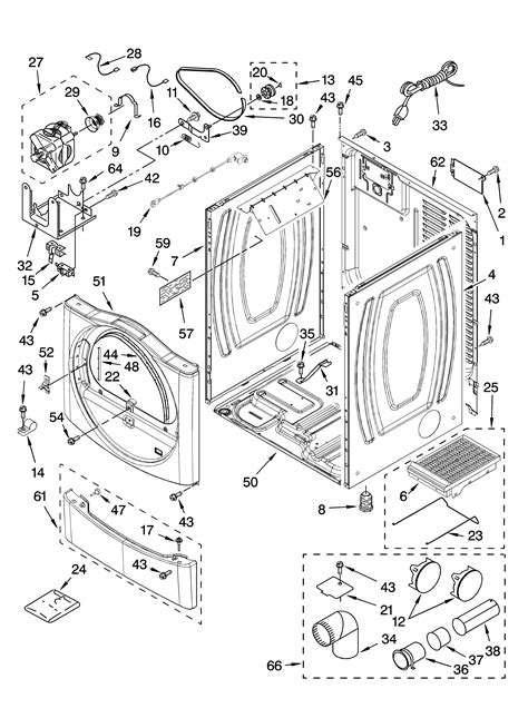 cabinet parts diagram parts list  model  kenmore parts dryer parts