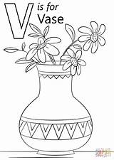 Coloring Letter Pages Vase Printable sketch template