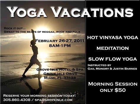 yoga vacations hosts health wellness weekend retreat  grove isle hotel spa premier guide