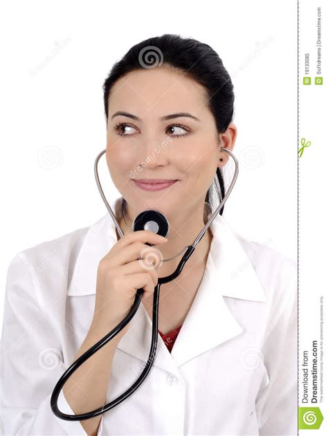 Beautiful Women Doctor Is Looking To The Side Royalty Free