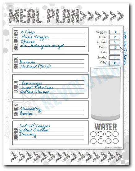 day fix mini meal plan   planner template clean
