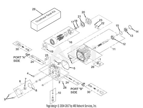 scag stca ka sn   parts diagram  hydraulic pump assembly