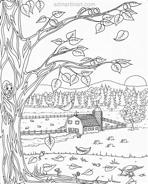 autumn farm coloring page farm coloring pages coloring pages nature