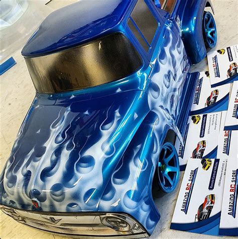 blue flames custom rc body shell rc car bodies rc cars  trucks