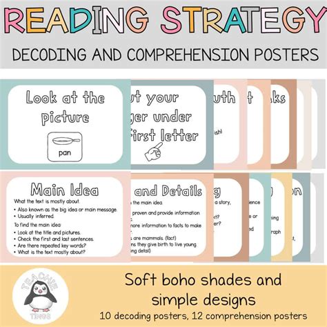 reading comprehension posters decoding  comprehension strategies teachie tings