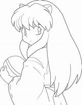 Inuyasha Coloring Pages Kagome Cartoon Child Color Characters Anime Digimon Sheets Lineart Deviantart Know Choose Board sketch template