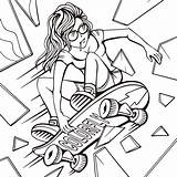 Coloring Skater Pages Girl Boy Roller She Realistic Ya Later Said sketch template