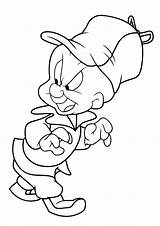 Coloring Elmer Looney Pages Tunes Fudd Characters Popular sketch template