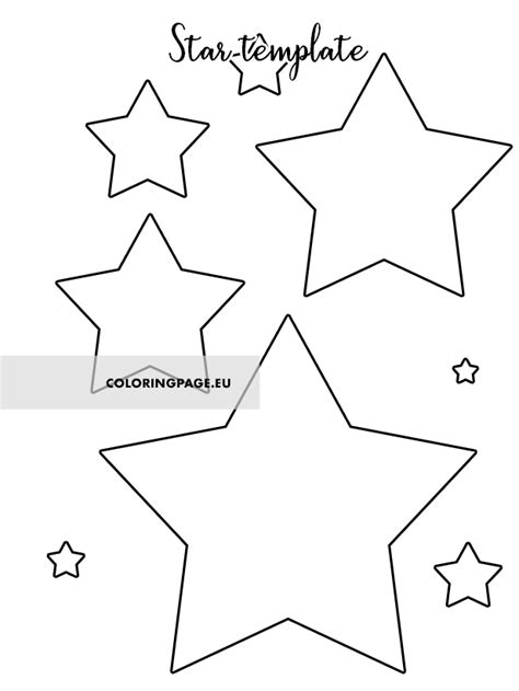 star template  sizes coloring page