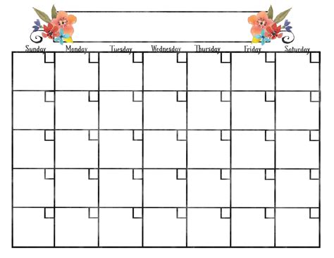 collect blank calendar pretty calendar printables  blank
