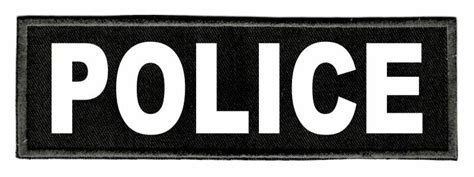 police id patches  white lettering twill backing