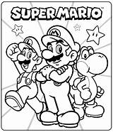 Coloring Mario Super Pages sketch template