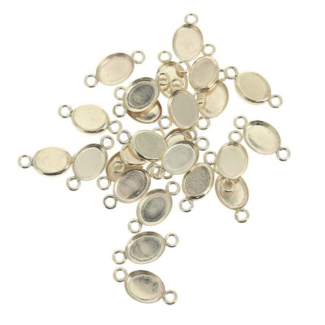 oval setting spacer  xmm flat  cabochon gold filled  perles