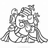 Ganesha Xcolorings Sleeping sketch template